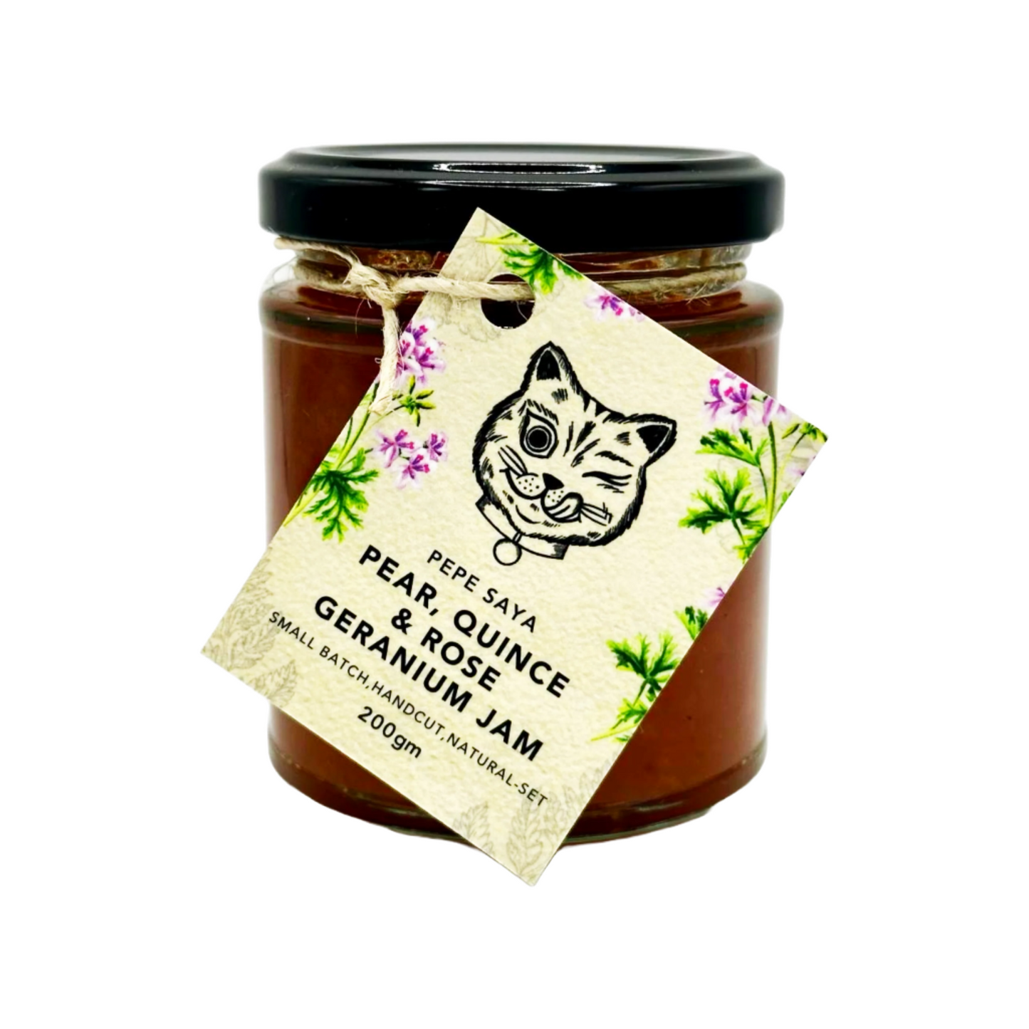 Pear quince & rose geranium jam